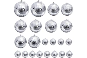 HGGZEG Lot de 22 boules de Noël effet miroir argenté 3 tailles pour décoration de maison, fête, Noël, mariage