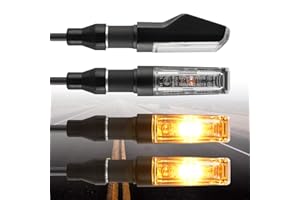 evermotor 4Pcs Universal Aluminum Motorcycle LED Turn Signals Indicators, IP67 Waterproof E-MARK E13 Approved