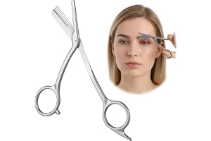 Nogeqi ögonbrynssax med kam, rostfritt stål ögonbrynssax, Precision Eyebrow Scissorer för ögonbryn och ögonfransar, ögonbrynstrimmer för kvinnor och män, resor hemma