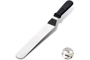 WQEDVN Palette Knife Baking, Cake Palette Knife, Pallet Knife Baking, Cake Spatula, Icing Spatula Baking, Palette Knife Baking, for Cake Decorating Smoothing Icing and Cooking Frosting Pastries (Black)
