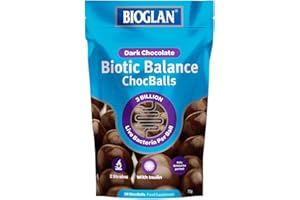 Bioglan Biotic Balance Dark Choc Balls | 3 Billion | CFU | Live Cultures | Inulin | 30 Balls