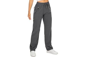 mosingle Women's Walking Cargo Trousers Lightweight Quick Dry UPF 50 Hiking Pants for Safari Travel Work Casual Golf Zip Pockets