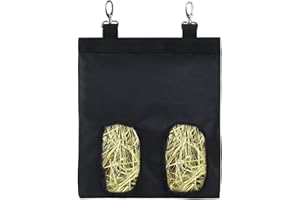 KOMUNJ Hasen-Futterstation Heutaschen Kaninchen-Heu-Futtertasche Heutasche Kleintier-Futterspender Futterbeutel für Chinchilla Holländisches Schwein Maulwurf, Schwarz