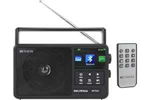 Retekess TR640 Internet Radio,Digital Radio,Portable DAB Digital,Wireless connection,Knob Operation,with Remote control,External Antenna,Suitable for Family