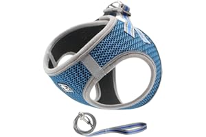 FEimaX Arnés para Perro Pequeño Gato Chaleco Reflectante y Ajustable Sin Tirones Arnes con Correa de Malla Suave, Arnés Cómodo para Cachorros, Perros Pequeños Gatos y Mascotas