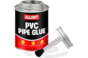 ALLONY Colle PVC Plomberie, Colle Contact, colle Neoprene Gel, colles pour Tuyaux en PVC Rigide, Neoprene pour Raccord de Canalisations Transportant des Fluides Gazeux ou Liquides, 170g