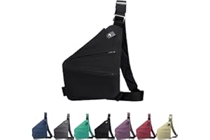 GDOKKNY Anti Theft Crossbody Bag for Women Personal Flex Travel Bag Anti-Theft Cross Body Bag Sling Chest Bag for Men （Black）