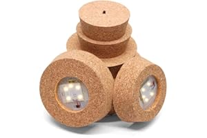 TROPICAL GLASS LED Terrarium Light Up Lid, Various Sizes, Battery Powered, Cork Stoppers Bottle Cork Stoppers Wooden Tapered Cork Plugs Replacement Assorted Size Corks (100 x 85 x 30 mm)