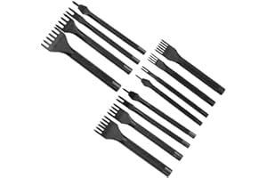 CIKONIELF 4 pezzi artiglio in pelle artigianato strumento spilla foro punzone set diamante allacciatura cucito scalpello per fai da te artigianato arte cuoio cucito (5mm)