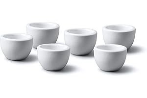 WM Bartleet & Sons 1750 Set of 6 Mini Traditional Porcelain Individual Butter Pats / Pinch Bowls 3cm – White, (TSET32)
