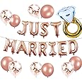 JeVenis Just Married Balloons Just Married Banner Bridal Shower Party Balloons Bridal Shower Party Decoration Wedding Decoration