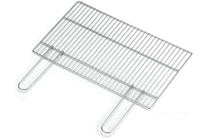 Ompagrill Graticola Griglia Barbecue Camino per Arrostire Carne con Manici Fissi 56 x 40 cm