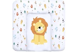 TOTSY BABY Cambiador bebe 85x72 cm - colchon impermeable portátil para comoda o lavadora cojin muda cómoda trocador fraldas colchón colchoneta fácil de limpiar Motivo Safari