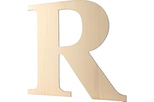 SAVITA 30cm Lettere in Legno Vergine Pannello Segno Fette di Legno Non Finito per la Casa Segno Decorazione Della Parete Fai Da Te Progetti Artigianali (R)
