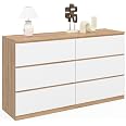 Commodes 6 Tiroirs TOMI 110 Cm - Blanc Et Gris | Rangement Chambre Ou Bureau - 5