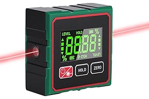 NOAYA Digital Angle Finder - 4 Side Strong Magnetic Digital Angle Gauge Protractor with Laser, DIY Woodworking Level Box Carpentry Equipment, Bevel Gauge Trend Angle Ruler,Spirit Level Angle Finder Tool