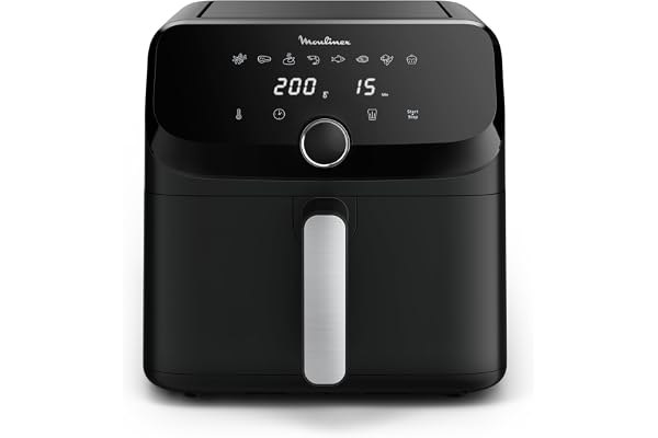 Moulinex Easy Fry Mega, air fryer compact, Mono tiroir 7.5 L, Jusqu’à 8 personnes, 8 programmes, noir EZ8558F0