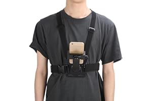 Deror Soporte de Correa del Pecho para Cámara y Teléfono - Clip Ajustable con Fijación para Móvil y Cámara Deportiva