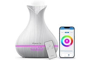 ‎MAXCIO Maxcio Alexa Aroma Diffuser, Ätherische Öl Smart Ultraschall Duftlampe Luftbefeuchter 400ML, Kompatibel mit Alexa und Google Home, APP Steuerbar, Timer Funktion, 7-LED-Farbe für Smart Home