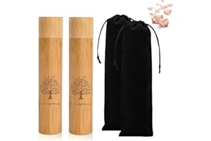 GEMMAHW 2 Pcs Small Scatter Tubes for Ashes, 9''× 2'' Scattering Urns for Ashes Adult, Pet Urns for Dogs Ashes, Bamboo Pet Ashes Urns, Memorial Containers for Ashes with Pouch & Petal