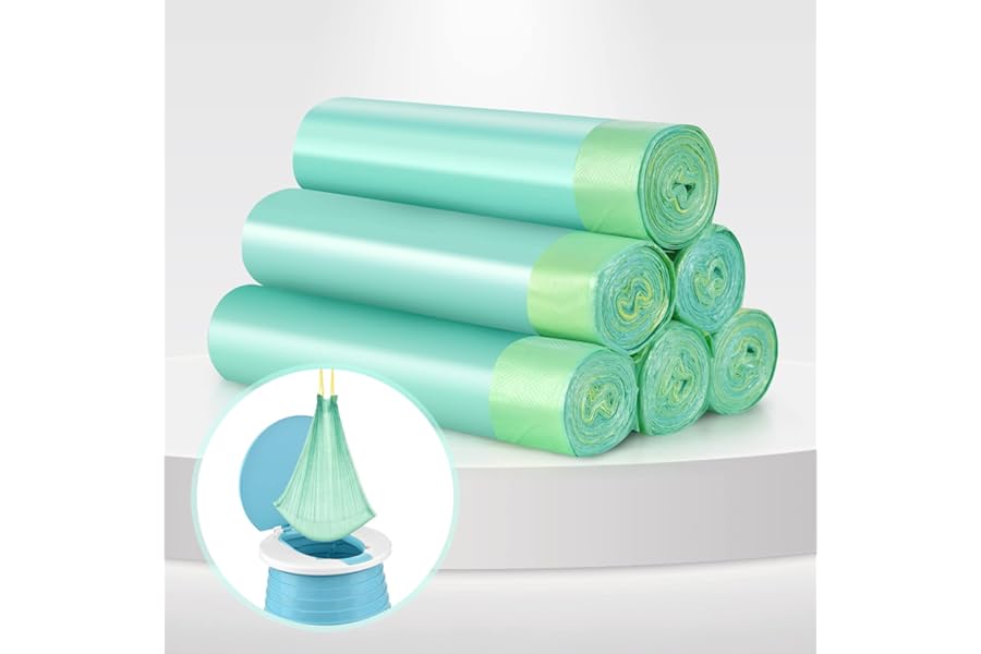 Portable Travel Potty Chair Liners Bags Universal with Drawstring for Toddler Potty Training Toilet Seat Disposable Cleaning Bag for Kids Toddler Adults Pet Outdoors-90 PCS(45 * 50CM) (Green)