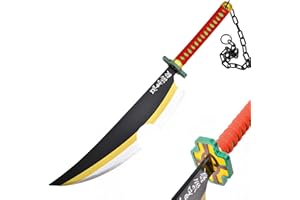 Loocaa Demon Slayer Sword Stocking Fillers - Bamboo Sword Kids Teenager Cosplay Sword Halloween Christmas Party Anime Tanjiro Cosplay - Size 76 cm For Child (Uzui Tengen)