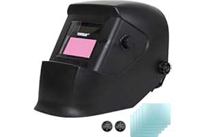 Yorbay Soldadores máscara de oscurecimiento automático de solar con 5 lentes de repuesto (negro mate) reutilizable