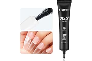 AIMEILI Semi Solid Nail Glue Gel 15 ml, Mocny Klej do Paznokci żelowych, Sztucznych Paznokci, Bardzo Mocny Klej do Paznokci do Wyciskania Paznokci UV żel żelowy