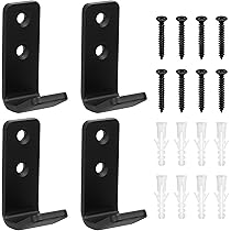 2 Ganci Da Muro A J Per Carichi Pesanti - Nero, Fino A 70 Kg Ciascuno, Per Garage E Cantina