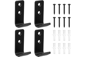 SZZHIYONG 6 Pièces Crochet Mural Garage, Crochets Muraux Robustes, Crochets de Rangement en J pour Garage, Crochet Mural a Visser Noirs, Support Mural pour Suspendre Outils Objets Encombrants