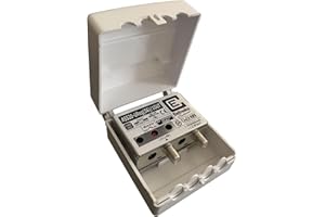 ELETTRONICA CUSANO ASS20-UReg(5G)/1OUT - Amplificatore Antenna TV con Filtro 5G, Amplificatore Antenna da Palo, 1 Ingresso UHF, Guadagno 20dB, Amplificatore Antenna 1 Uscita, Tele-Alimentazione 12 Volt, Made in Italy