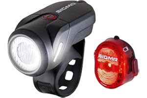 SIGMA Aura 35 e NUGGET II | set di illuminazione per bicicletta resistente alle intemperie | luce anteriore e posteriore ricaricabile