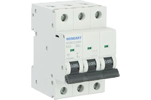 Wengart Interruttore miniaturizzato ad alte prestazioni WGM12-63H, AC230V/400V 63A 3P 10kA B-Char reazione rapida per garantire un uso sicuro dell'energia in edifici residenziali e piccole imprese