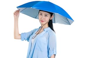 Yinuoday Cappello per Ombrello Cappello da Pioggia Pieghevole da 27 Pollici Copricapo da Esterno Regolabile Resistente Ai Raggi UV per La Pesca in Giardino