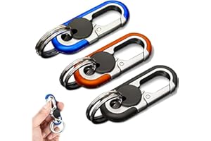 ZORTVUL 3 Pièces Mousqueton Porte Clef Voiture, Anneau Porte Clé, Avec 4 Porte-Clés, Anneau Porte Clé En Alliage De Zinc, Mini Mousqueton Comme Cadeau D'Affaires Pour Homme Et Femme