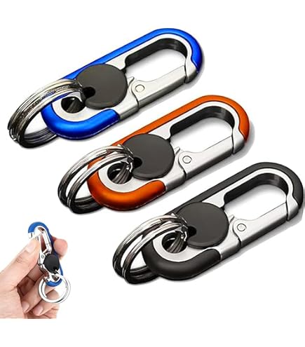 Mousqueton Porte-Clés Voiture 2 Pièces - Anneau Alliage Zinc Avec 4 Porte-Clés