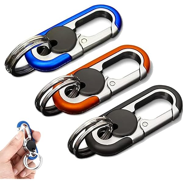 Porte-clés Avec Mousqueton - Lot De 5 En Alliage De Zinc - 25 X 58 Mm - Pour Sac à Dos, Ceinture, Clés