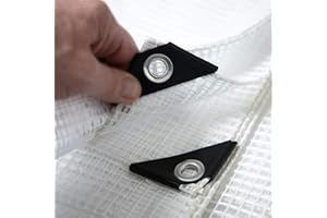 Telone 'Leno'in tessuto etm per esterni, giardino, rimorchio UVM. / resistente agli agenti atmosferici, ai raggi UV e impermeabile, bianco trasparente, 6x8 m - 140g/m²