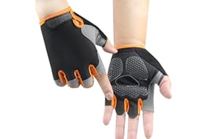 VQEOEOT Fahrrad-handschuh, Kinder Jungen Mädchen Radfahren Klettern Halbfinger-Handschuhe Gel gepolstert BMX Fahrrad fingerlos, für Klettergerüst Fahrrad Skater Roller Outdoor Sport