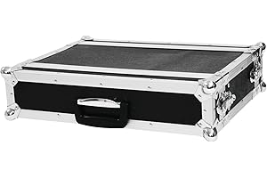 Roadinger Effektrack CO DD, 2HE, 24cm tief, schwarz für 483-mm-Steuer- und Effektgeräte (19“) | 2 abnehmbare Deckel | Eingebaute Rackschienen | 4 Schnappschlösser | 4 stahlverstärkte Gummifüße