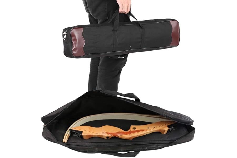 Risegun Recurve Bow Case with Adjustable Shoulder Strap – Padded Longbow Storage Bag for Traditional & Hunting Bows | Water-Resistant Design for Outdoor Archery, Shooting Practice
