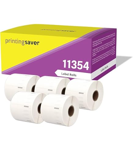 Printing Pleasure 5 X 99014 Rotoli Etichette Adesive Compatibile Per Dymo LabelW - 3