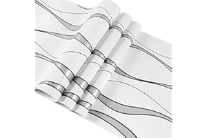 Swehooirt 0,53m x 9,5m Tapete Weiß Vliestapete Modern Minimalistisch Tapeten mit 3D Streifen Muster Silber Leicht Glänzend - Streifentapete Wanddekoration in Wohnzimmer Schlafzimmer küche Flur