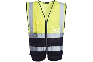 Blackrock Premium Hi Vis Vest With Pockets, ID Pouch & Key Loop, Mens Womens Reflective High Vis Vests with Pockets & Secure Zip, Safety Vest Security Clothing, Fully EN Certified