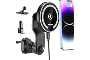 MAGJIEYX For MagSafe Car Mount Charger, Magnetic Mobile Phone Holder Car with Charging Function for iPhone 16/15/14/13/12 Series, Air Vent / Dashboard, with 36W QC 3.0 Charging Adapter