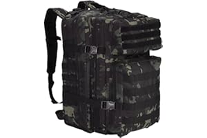 FORTEX Mochila Militar 45L Mochila Táctica Impermeable - Mochila Molle para Actividades al Aire para Senderismo, Camping, Caza, Emergencias