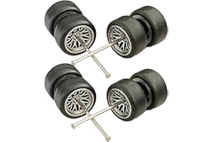 EHJRE 1:64 Simulationsmodell Autoräder, Reifen mit Miniatur Rollwelle, Kinderspielzeug, 8 Teilig, Silber