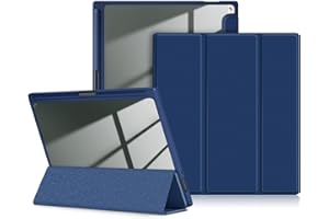 DINGGUAGUA Etui do tabletu Onyx Boox Note Air3 C/Air 3 B/W 10,3 cala ePaper, odporne na uderzenia etui ochronne z przezroczystą twardą obudową z tyłu, ciemnoniebieskie