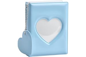 DRWOSM 1 Stück Mini-Fotoalbum für Instax Mini Klein Fotoalbum 32 Taschen Fotoalbum Kpop-Fotokartenhalter Namenskartenbuch Fotoalbum für Fujifilm Instant-Kamera Fotoalbum Fotobuch, 3 Zoll/6x9.8cm (Blau)