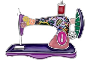 NEWEI Broches de aleación esmaltada con diamantes de imitación para máquina de coser, joyería para mujeres y niñas